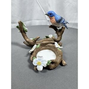 PARTYLITE Blue Bird Votive Holder‎ Bird Watcher's Collection #1 Hand Painted